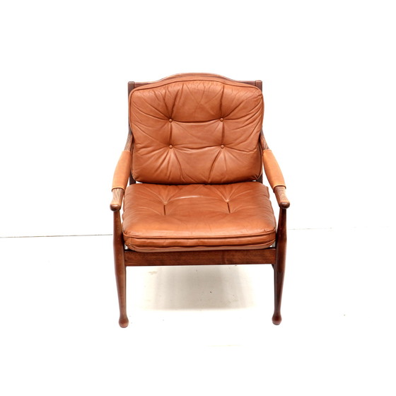 Image 1 of Fauteuil vintage en cuir d'Ulferts Suède fabriqué dans les années 1970