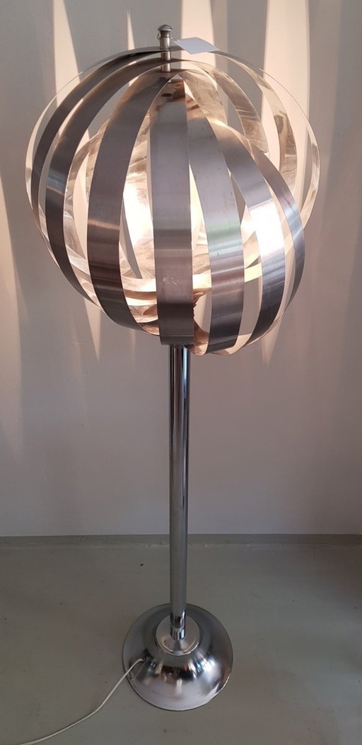 Chrome Moon Floor Lamp