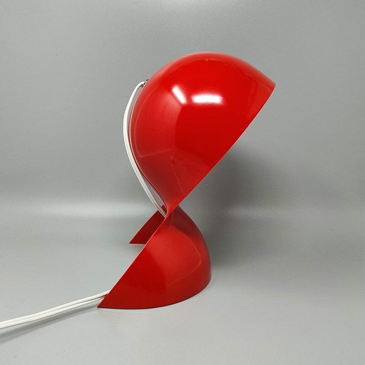 1960S Original Red Dalù Table Lamp By Vico Magistretti For Artemide (Not A Replica)