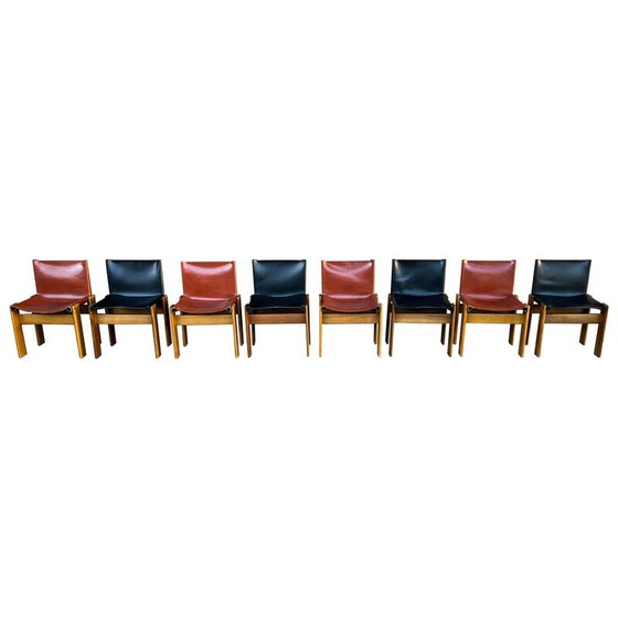 Image 1 of Set of 8 vintage Monk chairs by Afra and Tobia Scarpa for Molteni, Italy 1973