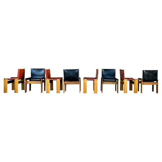 Image 1 of Set of 8 vintage Monk chairs by Afra and Tobia Scarpa for Molteni, Italy 1973