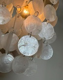 Set Of 2 Capiz Shell Lamps Pearl Opaline Shell