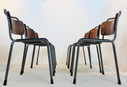Stock de Chaises industrielles en contreplaqué 'TH-Delft' de W.H. Gispen, 16 pièces