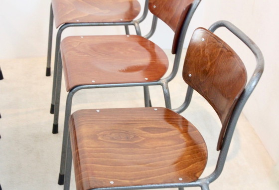 Image 1 of Stock of ‘TH-Delft’ Industrial Plywood Chairs by W.H. Gispen, 16pcs