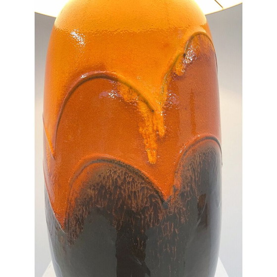 Image 1 of Mid-century orange ceramic table lamp, Germany 1970s