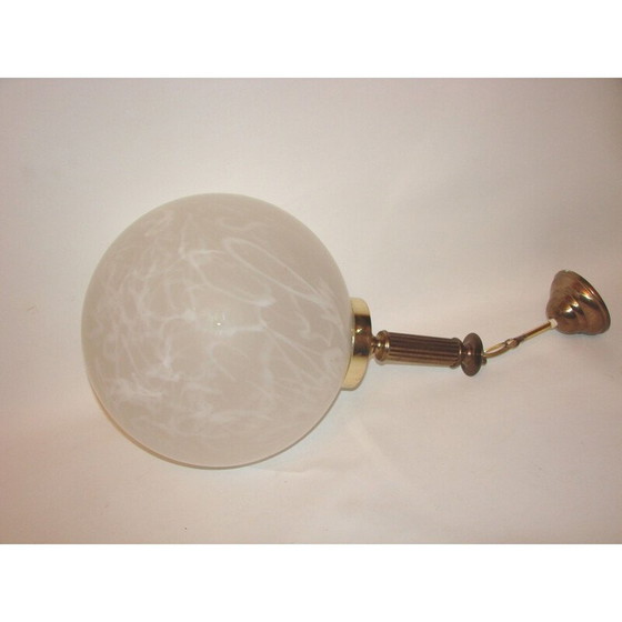 Image 1 of Lampada a sospensione vintage in ottone e vetro, 1960