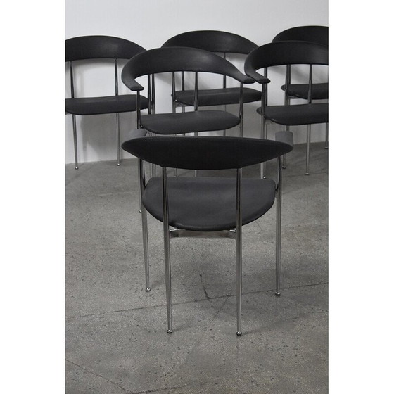 Image 1 of Set of 4 vintage P40 chairs by Giancarlo Vegni and Gianfranco Gualtierogotti for Fasem, 1980s