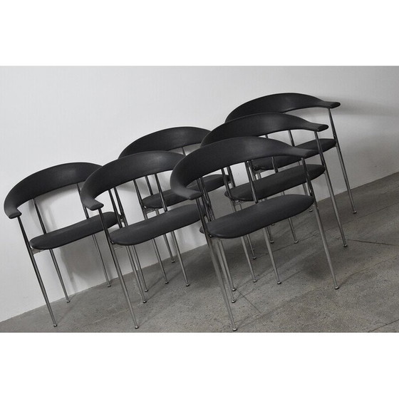 Image 1 of Set of 4 vintage P40 chairs by Giancarlo Vegni and Gianfranco Gualtierogotti for Fasem, 1980s