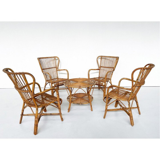 Image 1 of Vintage rattan living room set, Italy 1970