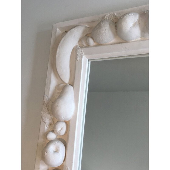 Image 1 of Specchio decorativo in gesso d'epoca con decorazioni di frutta, Francia 1970