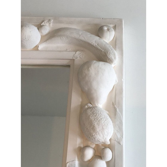 Image 1 of Specchio decorativo in gesso d'epoca con decorazioni di frutta, Francia 1970