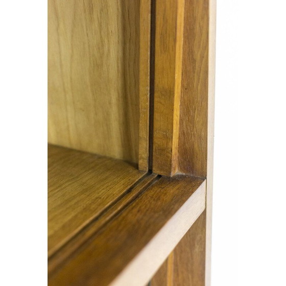 Image 1 of Libreria vintage in rovere con ante scorrevoli in vetro, 1960