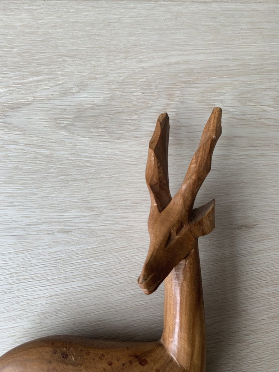 Image 1 of Wooden Deer Statue