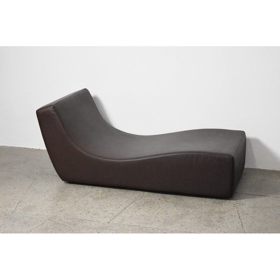Image 1 of Vintage brown leather chaise longue by Viccarbe, Spain