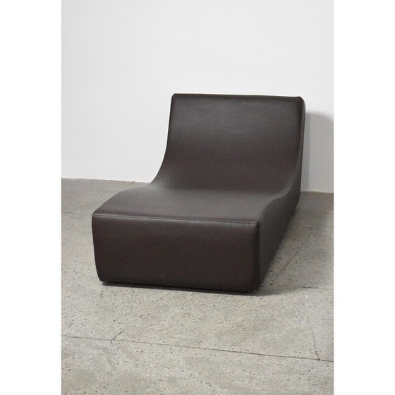 Image 1 of Vintage brown leather chaise longue by Viccarbe, Spain