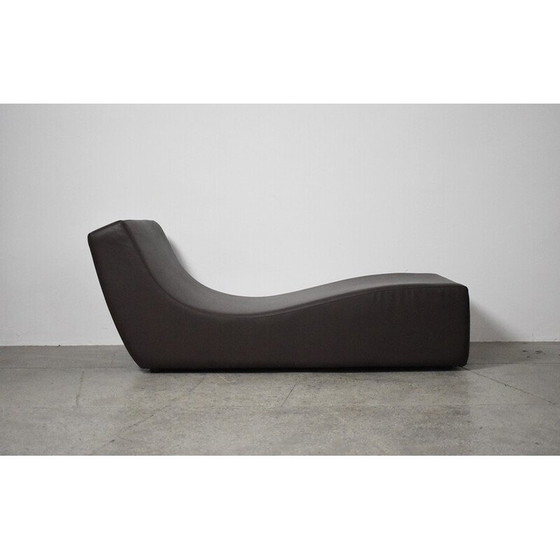 Image 1 of Vintage brown leather chaise longue by Viccarbe, Spain