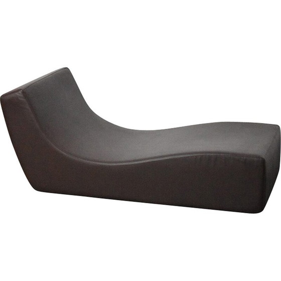 Image 1 of Vintage brown leather chaise longue by Viccarbe, Spain