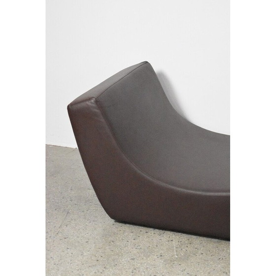 Image 1 of Vintage brown leather chaise longue by Viccarbe, Spain