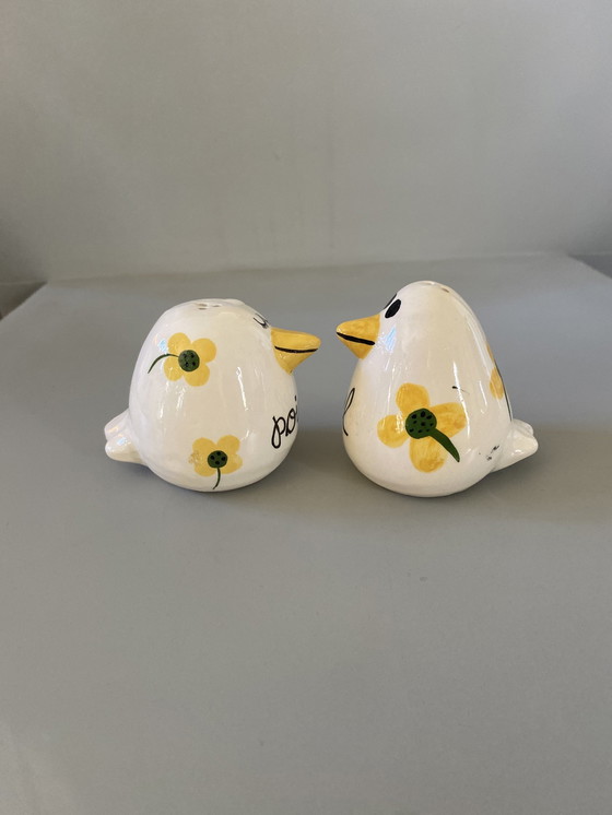 Image 1 of Barbotine salt and pepper shakers