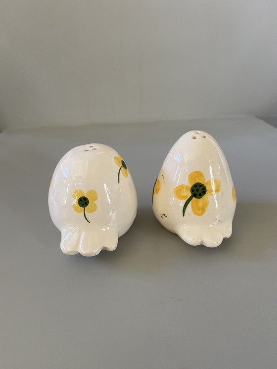 Image 1 of Barbotine salt and pepper shakers