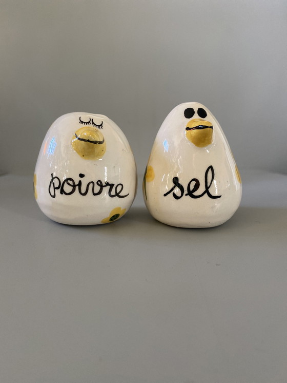 Image 1 of Barbotine salt and pepper shakers