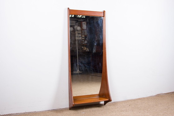 Image 1 of Grande specchio da parete in teak danese di Pedersen &amp; Hansen, 1960.