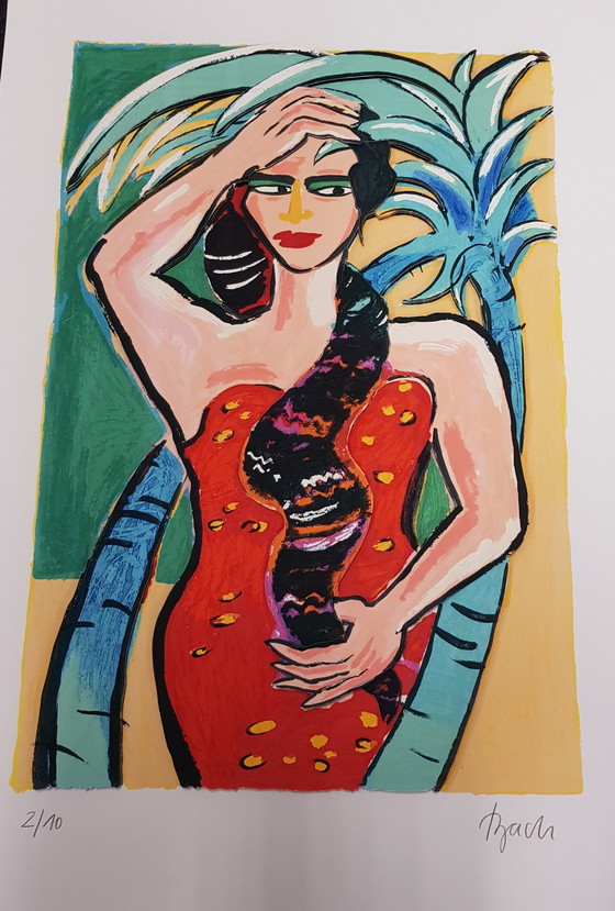 Image 1 of Bach, Elvira - Under the palm tree - 3D construction - Hand signed