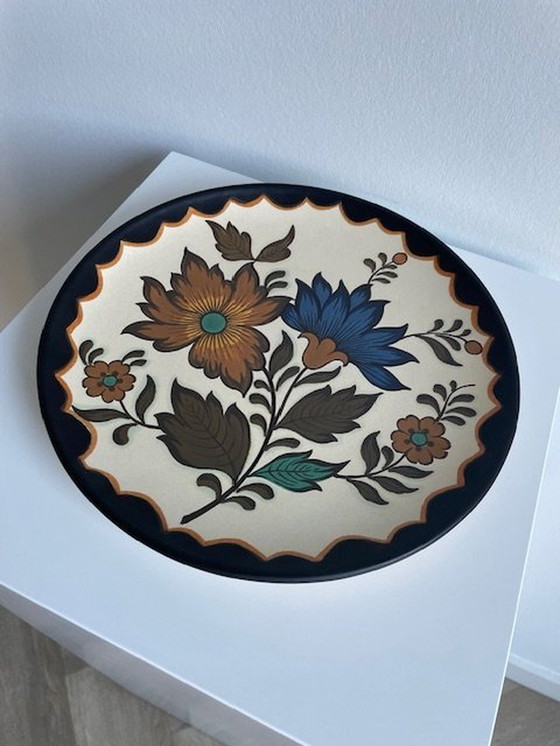 Image 1 of Flora Gouda Plate Wall Plate Floral Pattern