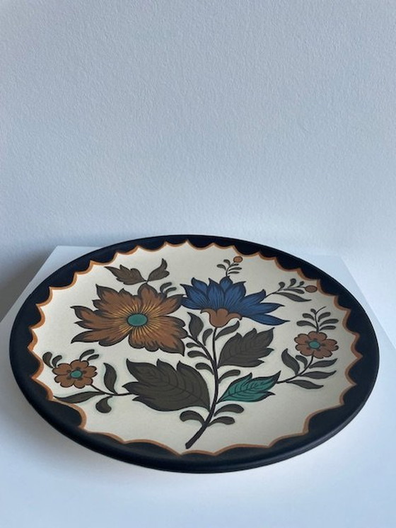 Image 1 of Flora Gouda Plate Wall Plate Floral Pattern