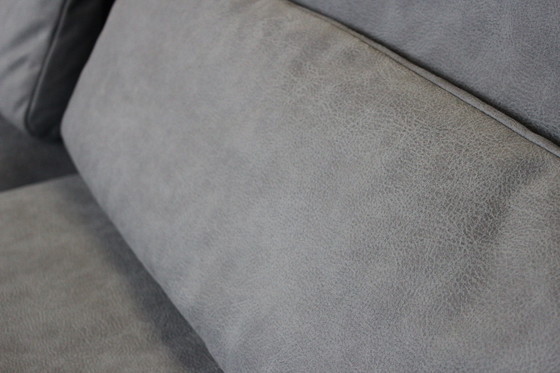 Image 1 of Fabric Sofa Two Seater Sofa Couch Blue With Adjustable Armrests