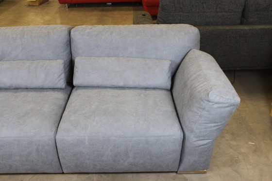 Image 1 of Fabric Sofa Two Seater Sofa Couch Blue With Adjustable Armrests