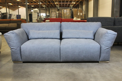 Fabric Sofa Two Seater Sofa Couch Blue With Adjustable Armrests