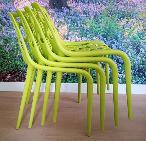 Image 1 of 4 X Calligaris Hero Fresh Green Chairs