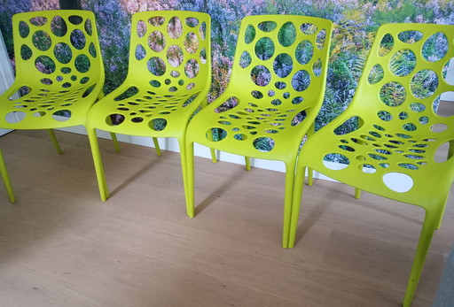 4 X Calligaris Hero Fresh Green Chairs