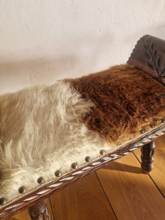 Image 1 of Vintage Brutalist Spanish Footstool