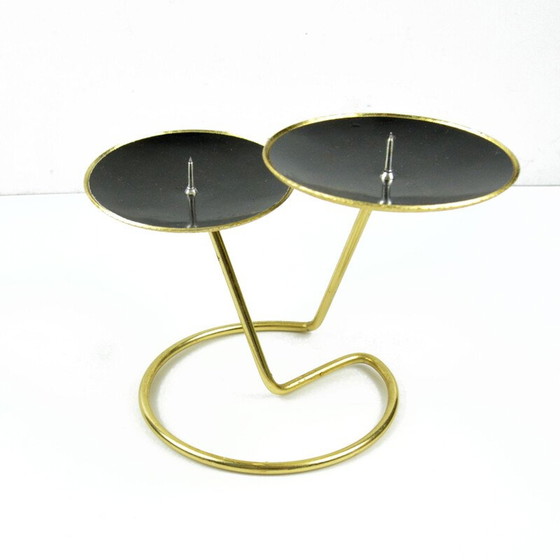 Image 1 of Vintage black plastic candlestick, Belgium 1970