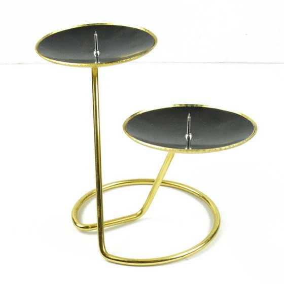 Image 1 of Vintage black plastic candlestick, Belgium 1970