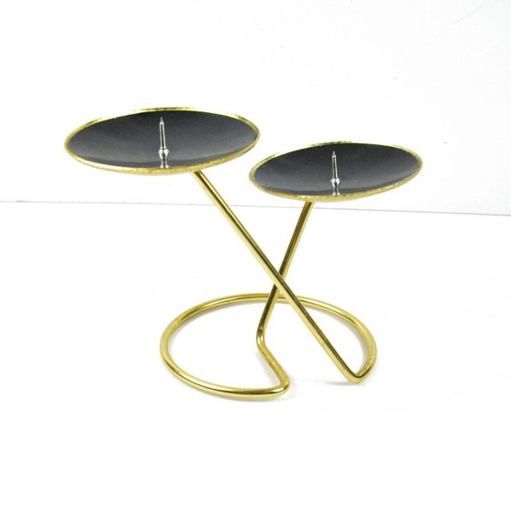Image 1 of Vintage black plastic candlestick, Belgium 1970