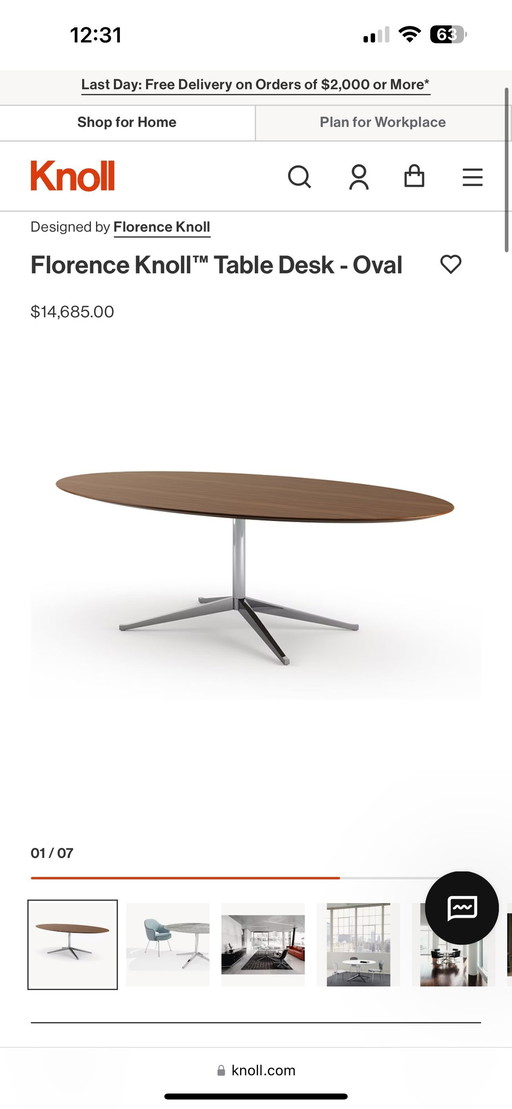 Florence Knoll Table Desk (Mahogony)