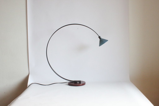 Optelma postmodern arc shaped desk lamp, Switzerland 1980S