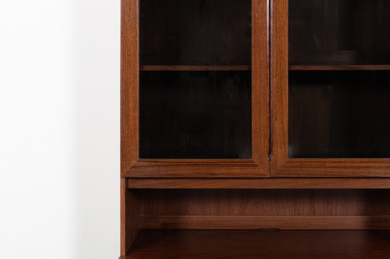 Image 1 of Danish 1970’s walnut veneer two piece cabinet