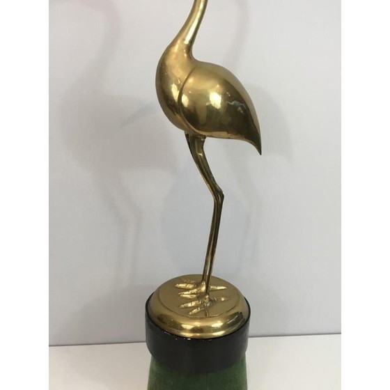 Image 1 of Pair of vintage brass birds on bases, 1970