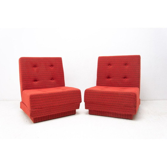 Image 1 of Pair of vintage folding armchairs by Dřevotvar Pardubice, Czechoslovakia 1980s