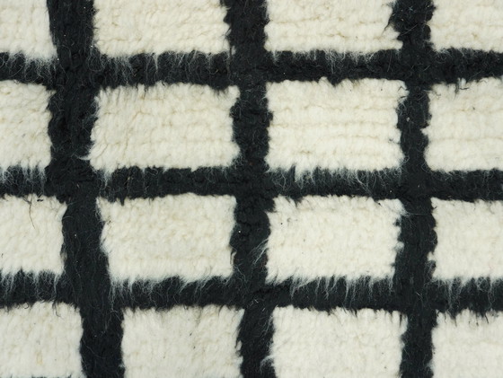 Image 1 of Berber Rug - 246 Cm X 164 Cm - White And Black Wool