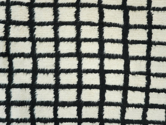 Image 1 of Berber Rug - 246 Cm X 164 Cm - White And Black Wool