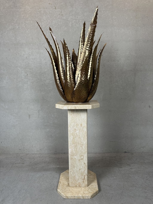 Vintage Travertine Column - 1970'S
