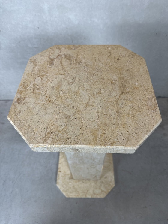 Image 1 of Vintage Travertine Column - 1970'S