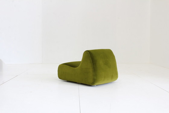 Image 1 of Vintage green velvet armchair Italy, 1970s