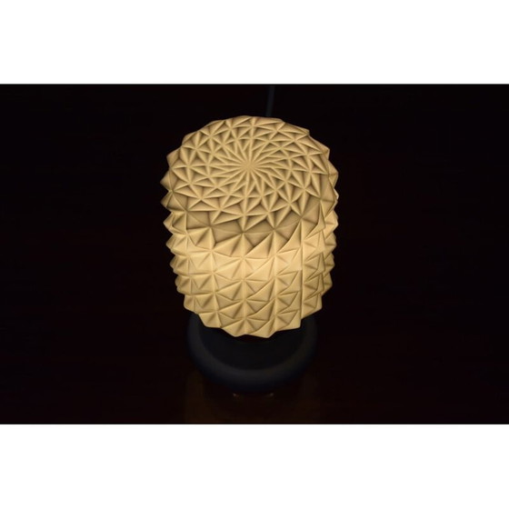 Image 1 of Lampada da tavolo vintage in vetro di latte di Jilove u Decina, Cecoslovacchia 1960