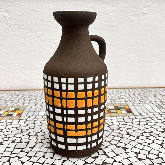 Image 1 of Vaso in ceramica d'epoca tipo 1302 con manico per Strehla Keramik, Germania 1970